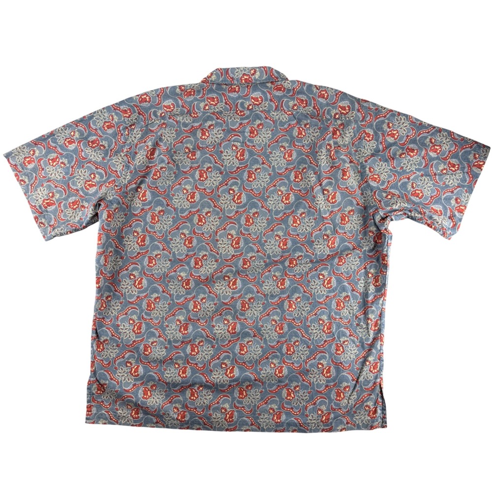 Vintage Polo Ralph Lauren Clayton Mens Blue Red Floral Paisley Cotton Camp 2XL - Picture 2 of 14